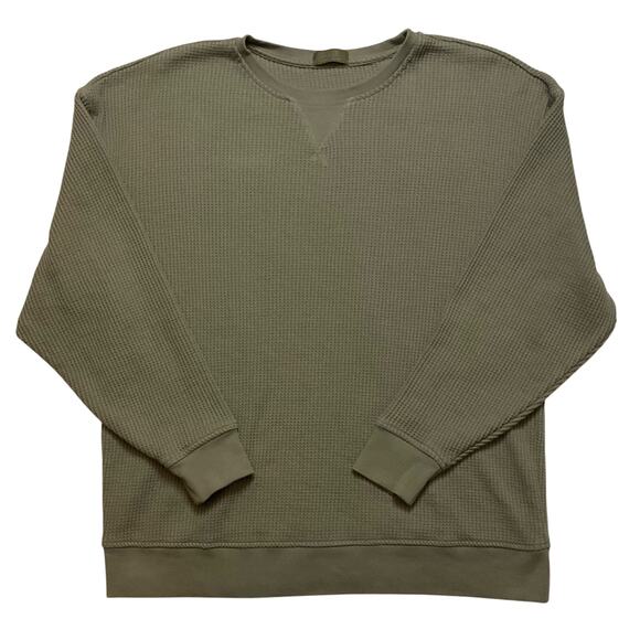 Nuuds Waffle Knit Oversized Sweater Olive Green Women's Large MINT - Picture 1 of 6